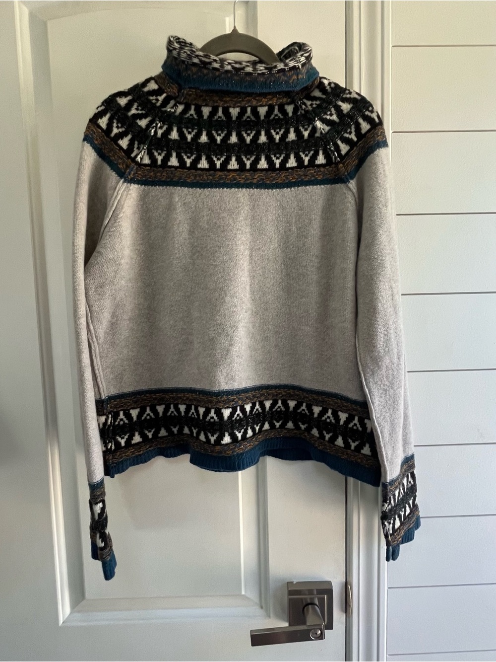 PDR Phisique Du Role Italy Fair Isle Geometric Wool Roll Neck Sweater SZ M/L